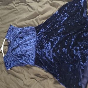 Blue Velvet Dress